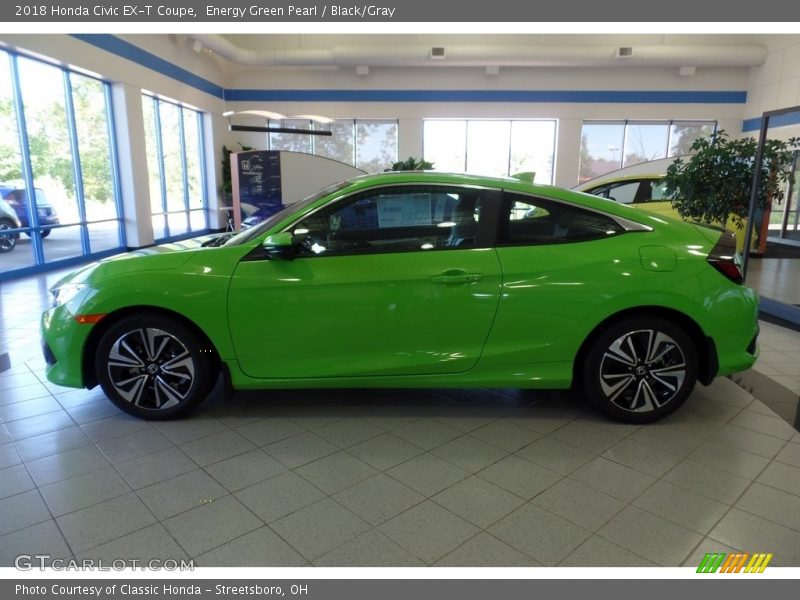 Energy Green Pearl / Black/Gray 2018 Honda Civic EX-T Coupe