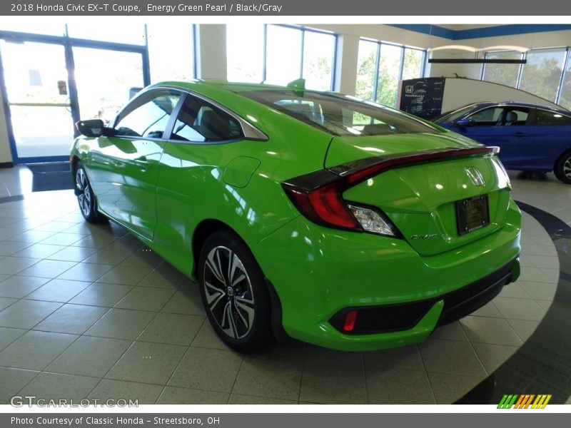 Energy Green Pearl / Black/Gray 2018 Honda Civic EX-T Coupe