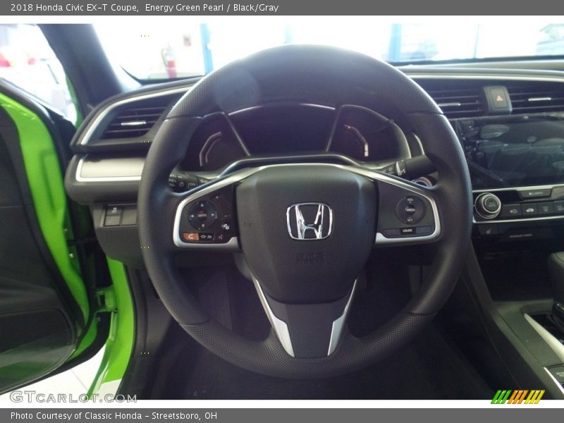 Energy Green Pearl / Black/Gray 2018 Honda Civic EX-T Coupe