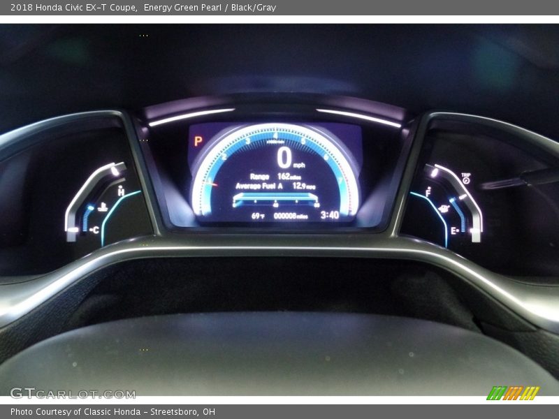 Energy Green Pearl / Black/Gray 2018 Honda Civic EX-T Coupe