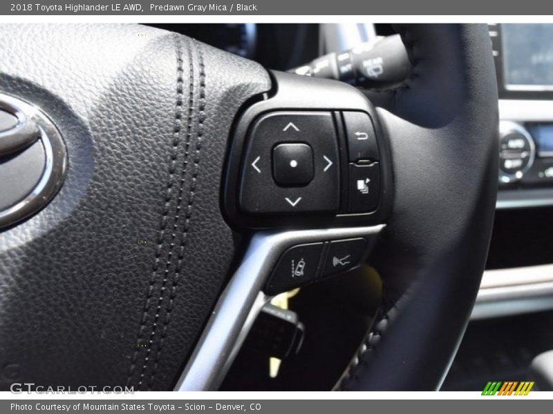 Predawn Gray Mica / Black 2018 Toyota Highlander LE AWD