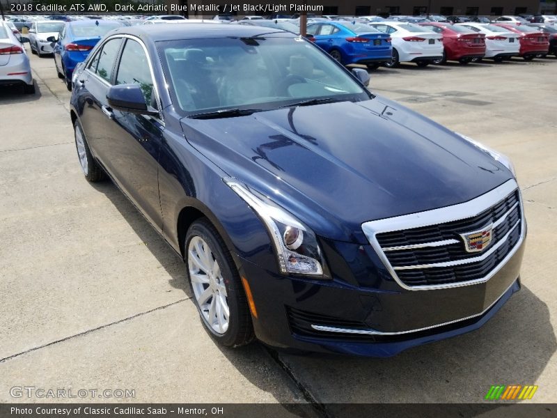 Dark Adriatic Blue Metallic / Jet Black/Light Platinum 2018 Cadillac ATS AWD