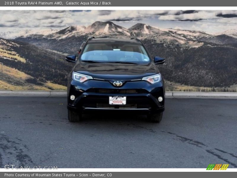 Galactic Aqua Mica / Black 2018 Toyota RAV4 Platinum AWD