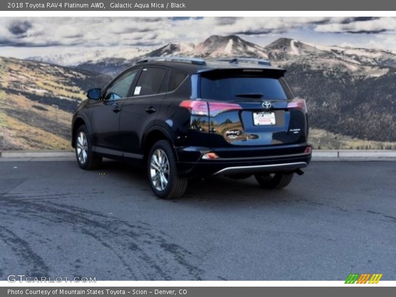 Galactic Aqua Mica / Black 2018 Toyota RAV4 Platinum AWD