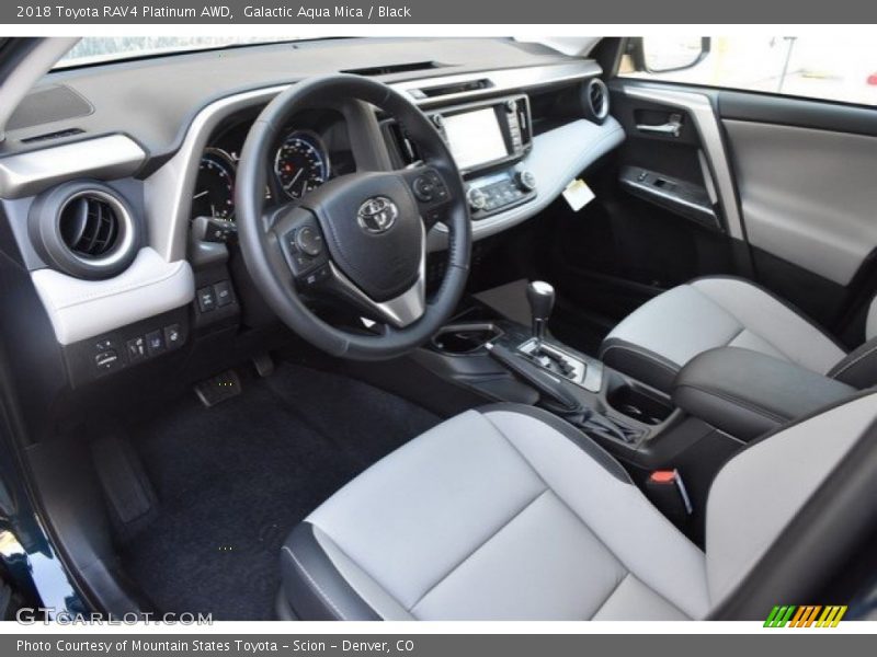 Galactic Aqua Mica / Black 2018 Toyota RAV4 Platinum AWD