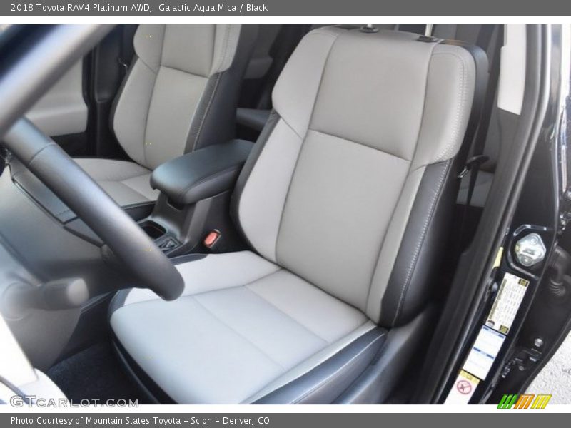 Galactic Aqua Mica / Black 2018 Toyota RAV4 Platinum AWD