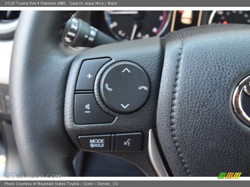 Galactic Aqua Mica / Black 2018 Toyota RAV4 Platinum AWD