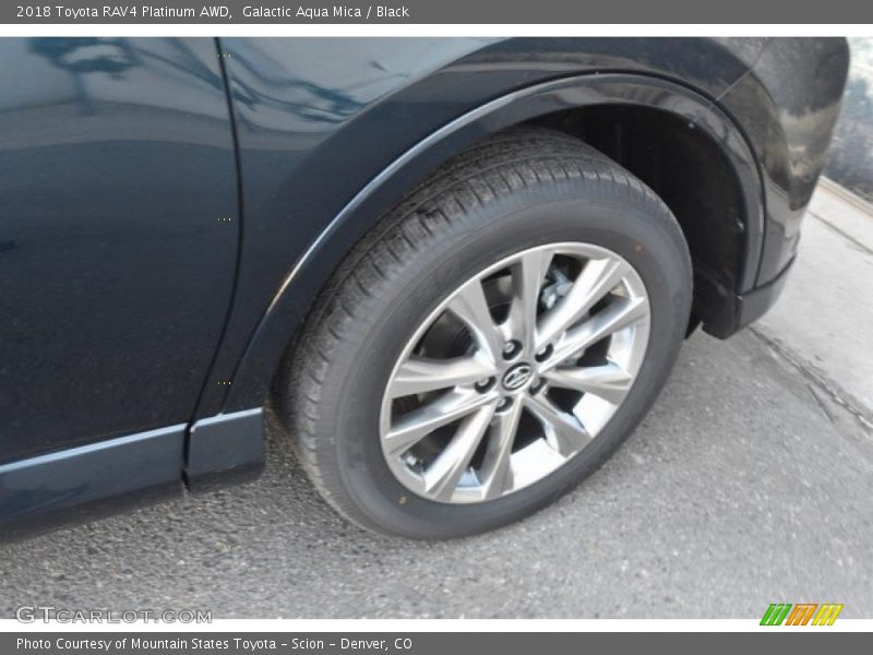 Galactic Aqua Mica / Black 2018 Toyota RAV4 Platinum AWD