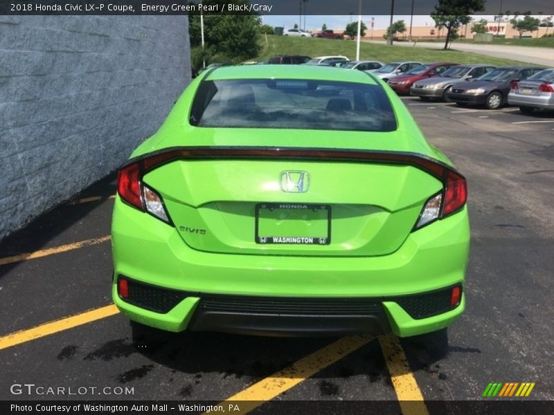 Energy Green Pearl / Black/Gray 2018 Honda Civic LX-P Coupe