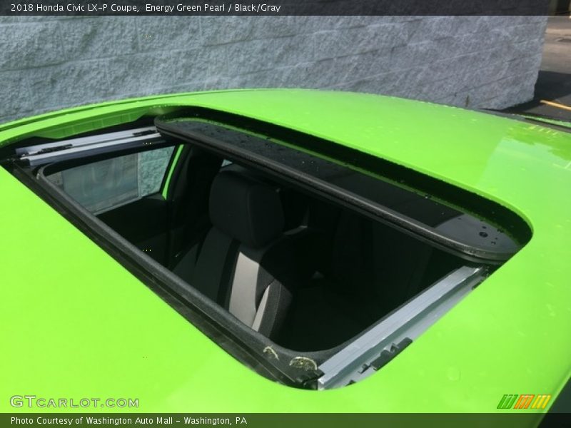 Energy Green Pearl / Black/Gray 2018 Honda Civic LX-P Coupe