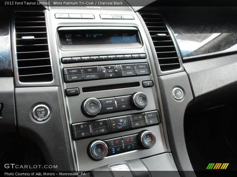 White Platinum Tri-Coat / Charcoal Black 2012 Ford Taurus Limited