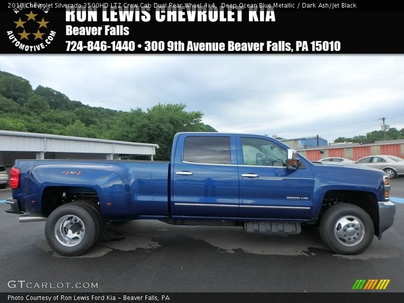 Deep Ocean Blue Metallic / Dark Ash/Jet Black 2018 Chevrolet Silverado 3500HD LTZ Crew Cab Dual Rear Wheel 4x4