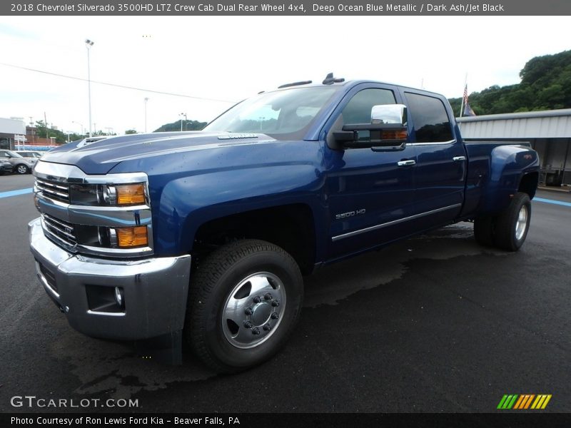Deep Ocean Blue Metallic / Dark Ash/Jet Black 2018 Chevrolet Silverado 3500HD LTZ Crew Cab Dual Rear Wheel 4x4