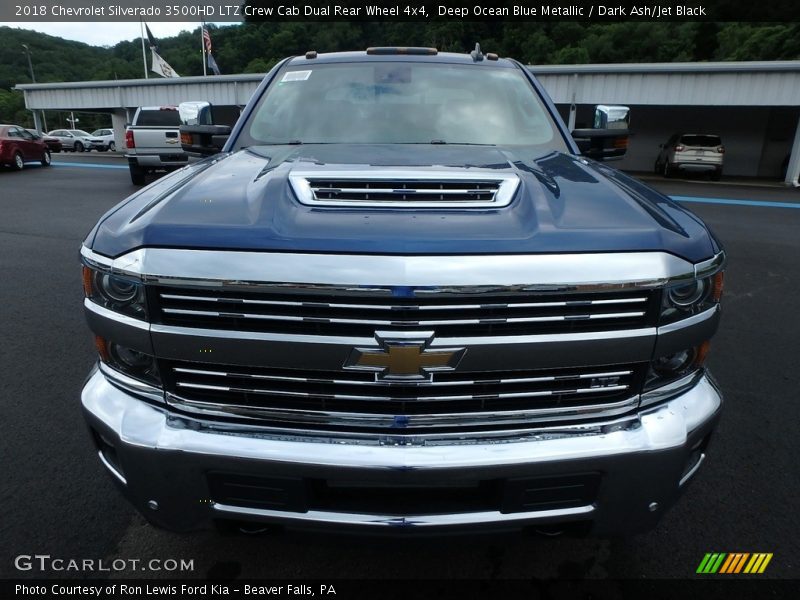 Deep Ocean Blue Metallic / Dark Ash/Jet Black 2018 Chevrolet Silverado 3500HD LTZ Crew Cab Dual Rear Wheel 4x4