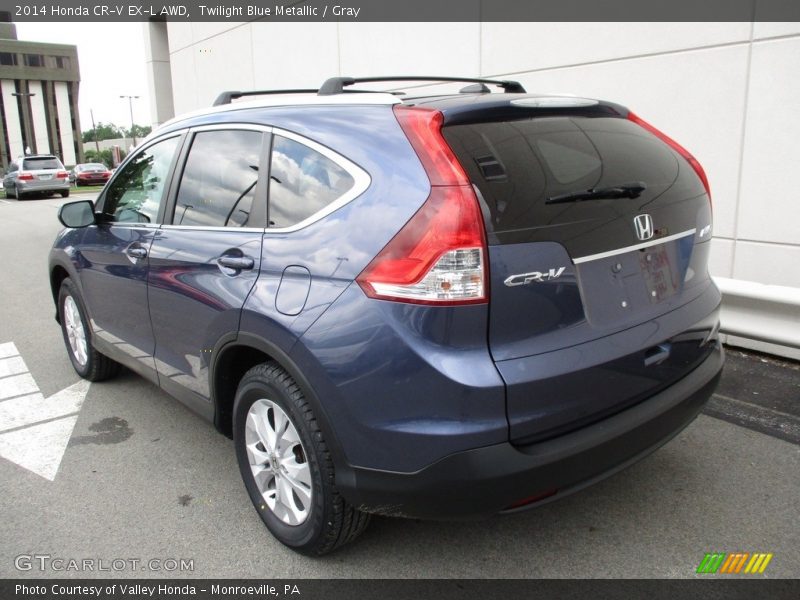 Twilight Blue Metallic / Gray 2014 Honda CR-V EX-L AWD