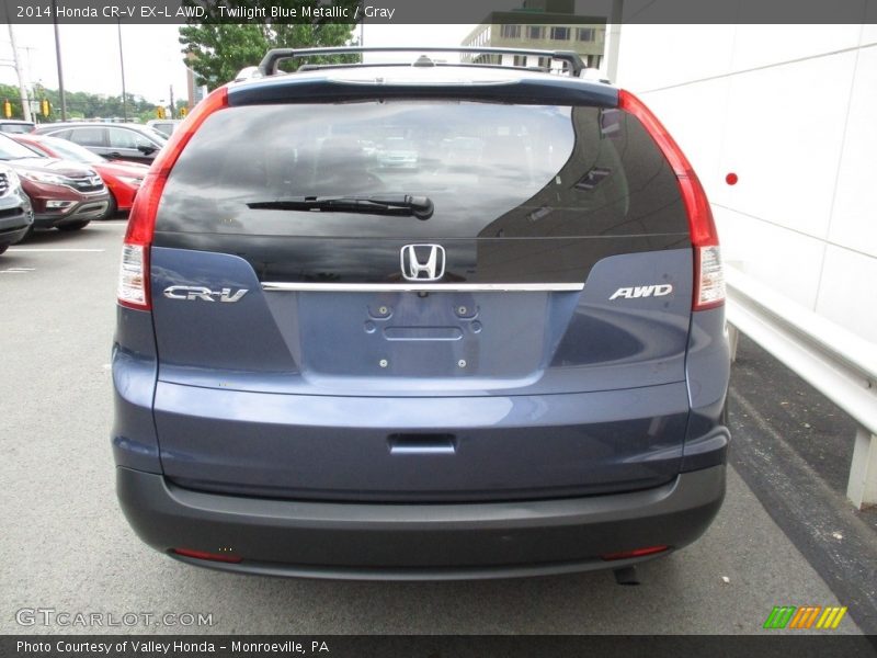 Twilight Blue Metallic / Gray 2014 Honda CR-V EX-L AWD