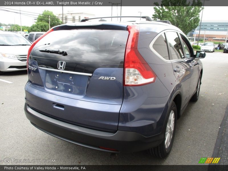 Twilight Blue Metallic / Gray 2014 Honda CR-V EX-L AWD