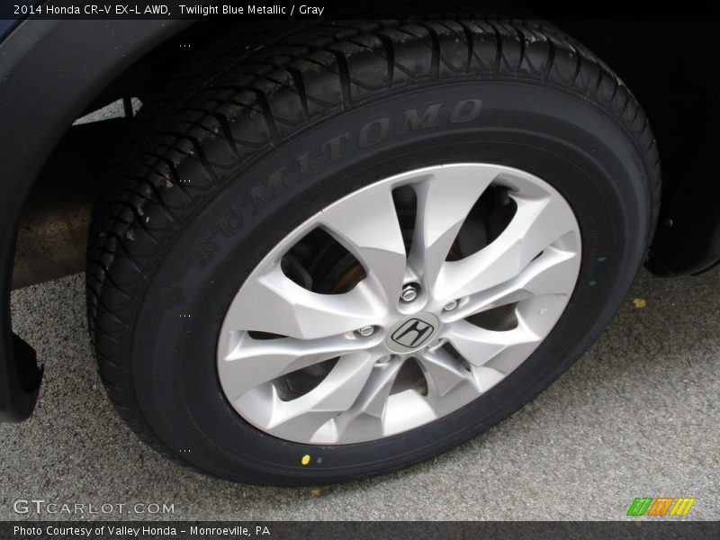 Twilight Blue Metallic / Gray 2014 Honda CR-V EX-L AWD