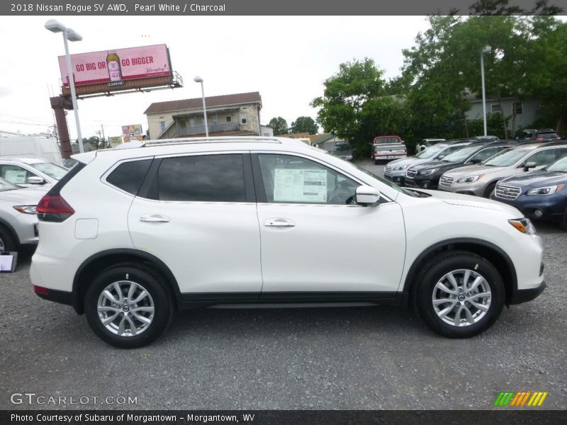 Pearl White / Charcoal 2018 Nissan Rogue SV AWD