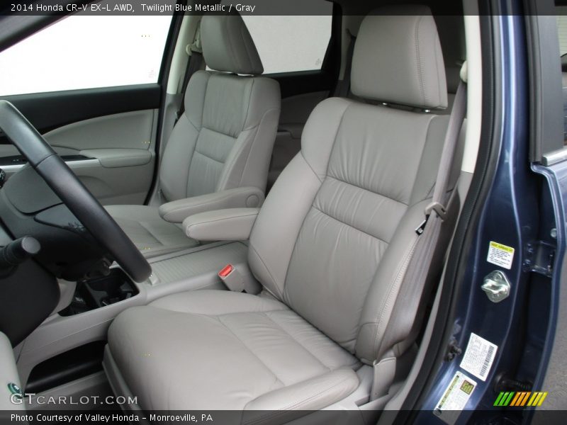 Twilight Blue Metallic / Gray 2014 Honda CR-V EX-L AWD