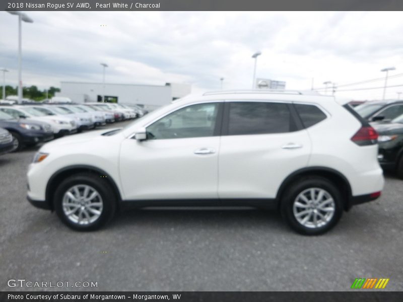 Pearl White / Charcoal 2018 Nissan Rogue SV AWD