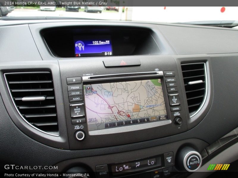 Twilight Blue Metallic / Gray 2014 Honda CR-V EX-L AWD