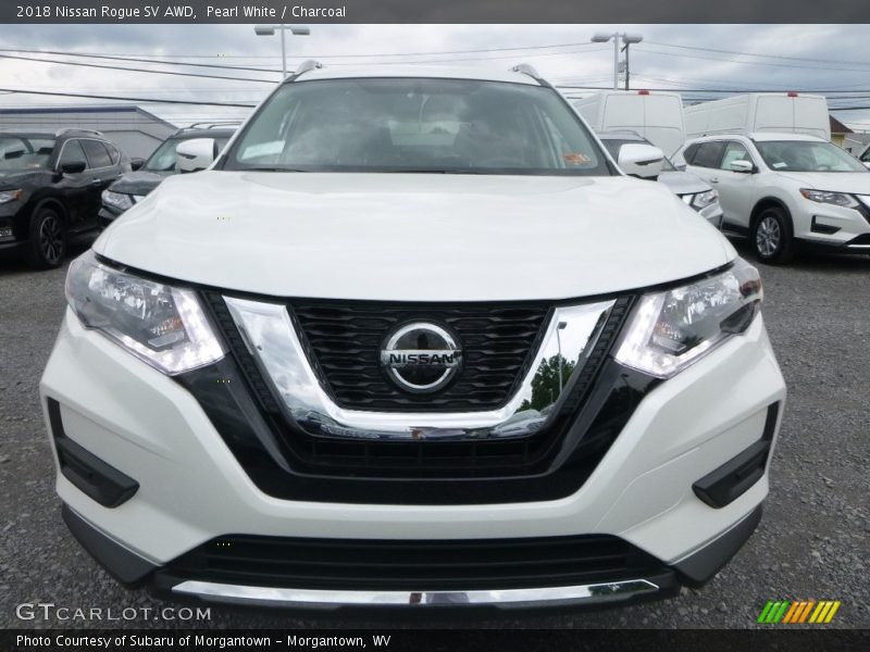 Pearl White / Charcoal 2018 Nissan Rogue SV AWD