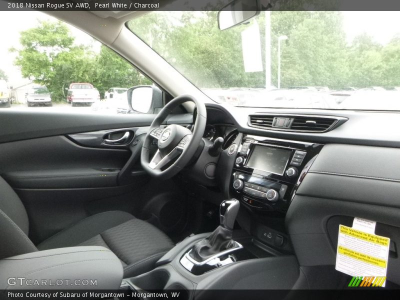 Pearl White / Charcoal 2018 Nissan Rogue SV AWD