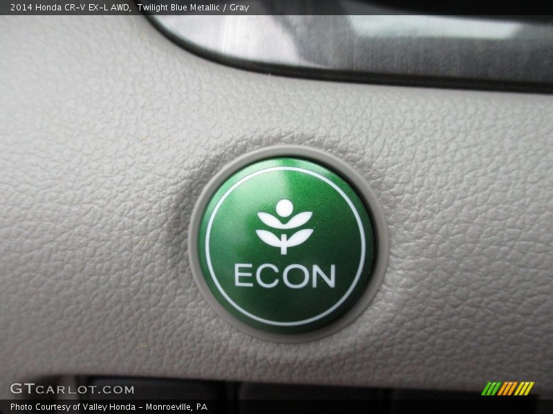 Twilight Blue Metallic / Gray 2014 Honda CR-V EX-L AWD