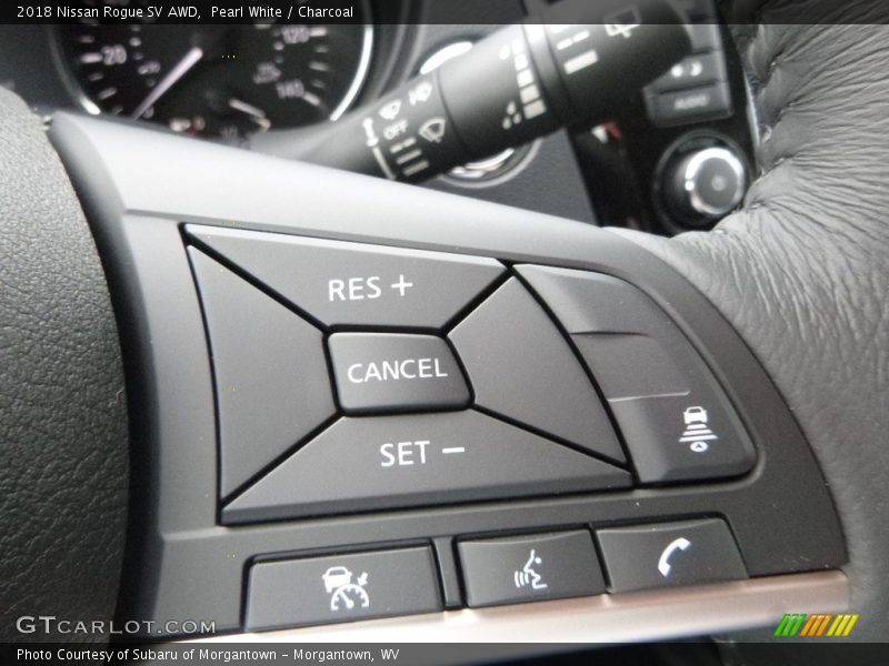 Pearl White / Charcoal 2018 Nissan Rogue SV AWD