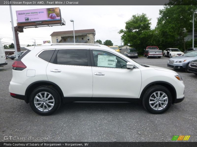 Pearl White / Charcoal 2018 Nissan Rogue SV AWD
