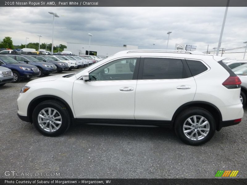 Pearl White / Charcoal 2018 Nissan Rogue SV AWD