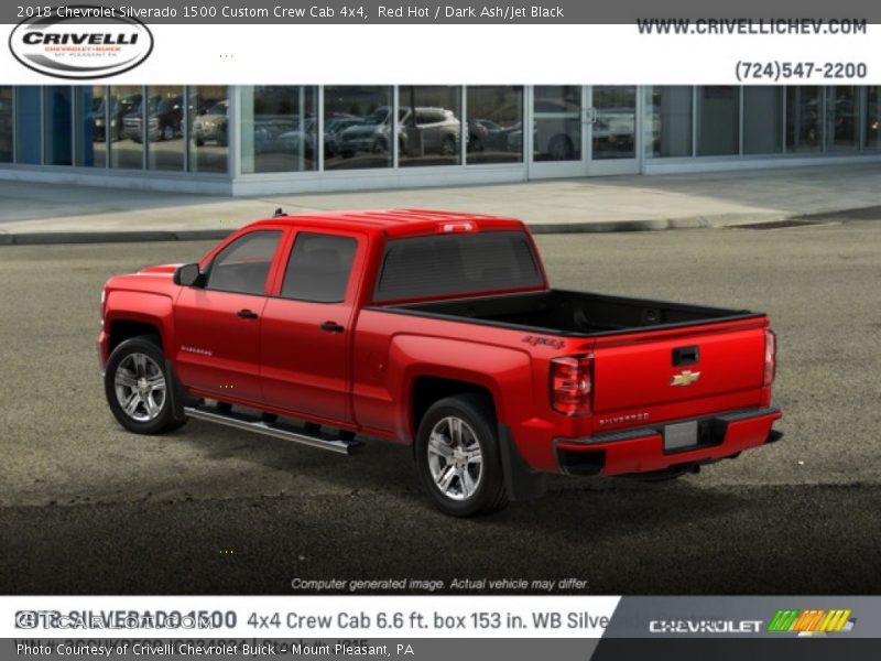 Red Hot / Dark Ash/Jet Black 2018 Chevrolet Silverado 1500 Custom Crew Cab 4x4