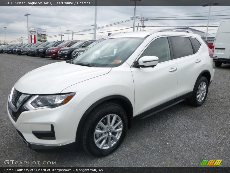 Pearl White / Charcoal 2018 Nissan Rogue SV AWD