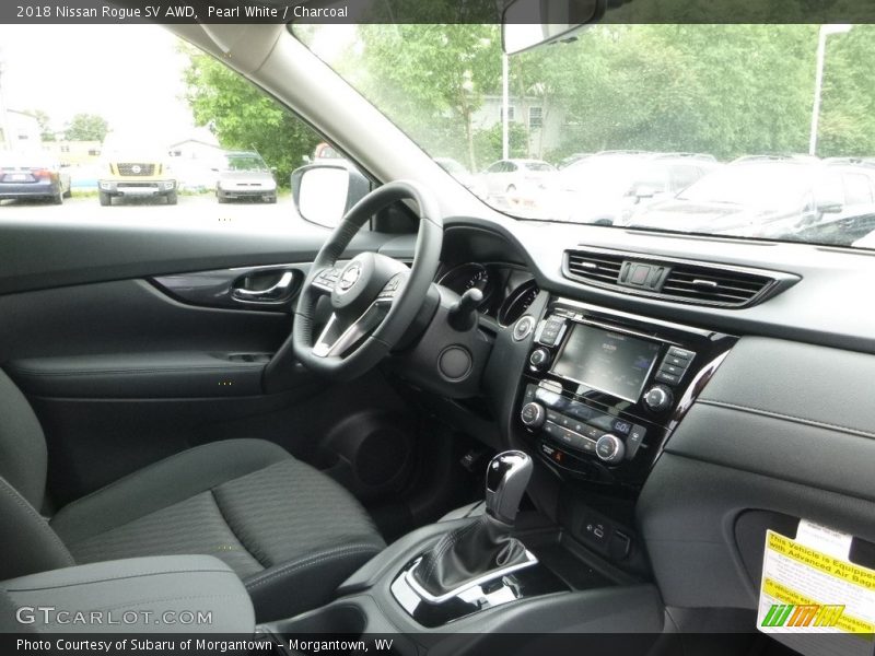Pearl White / Charcoal 2018 Nissan Rogue SV AWD
