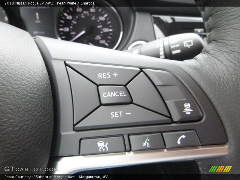 Pearl White / Charcoal 2018 Nissan Rogue SV AWD