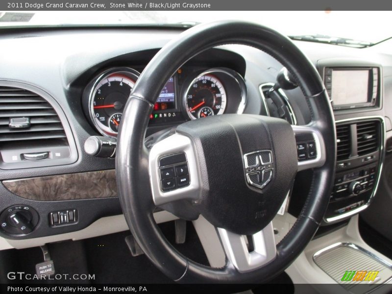 Stone White / Black/Light Graystone 2011 Dodge Grand Caravan Crew