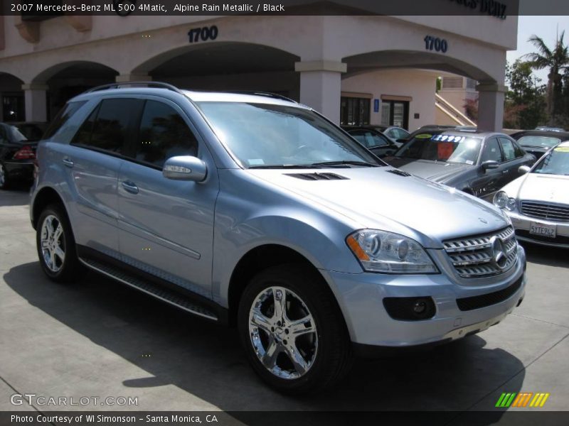 Alpine Rain Metallic / Black 2007 Mercedes-Benz ML 500 4Matic