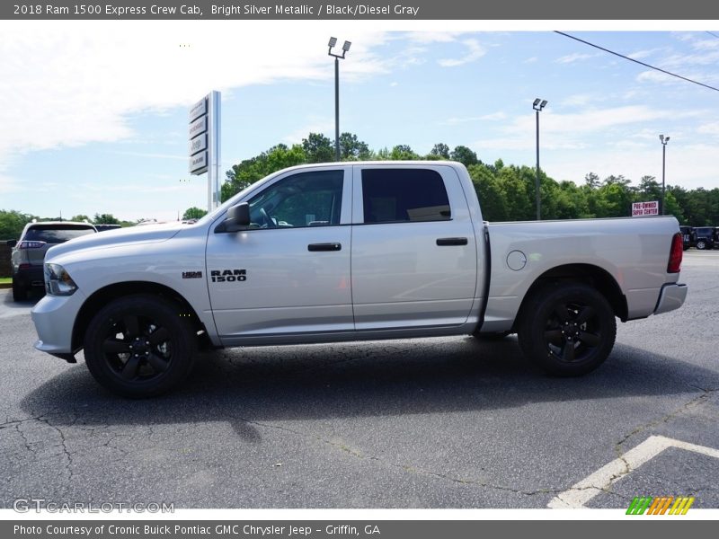 Bright Silver Metallic / Black/Diesel Gray 2018 Ram 1500 Express Crew Cab