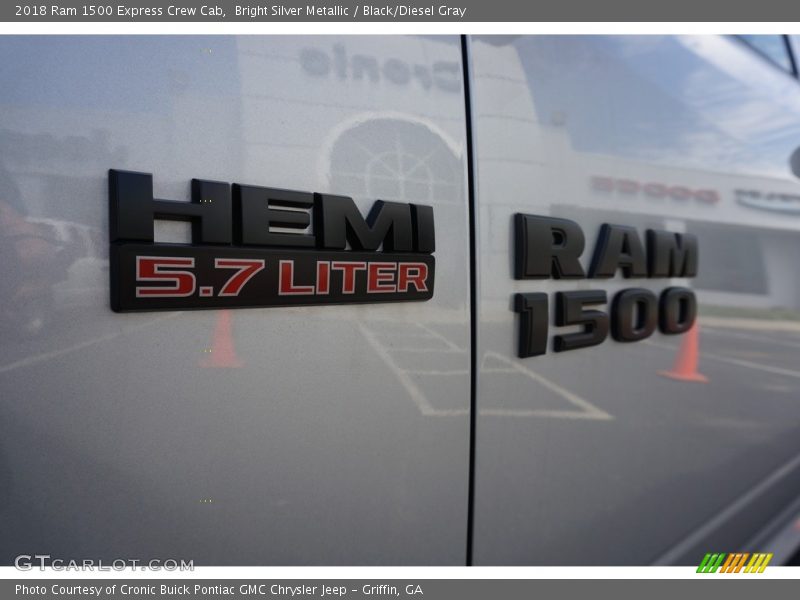 Bright Silver Metallic / Black/Diesel Gray 2018 Ram 1500 Express Crew Cab