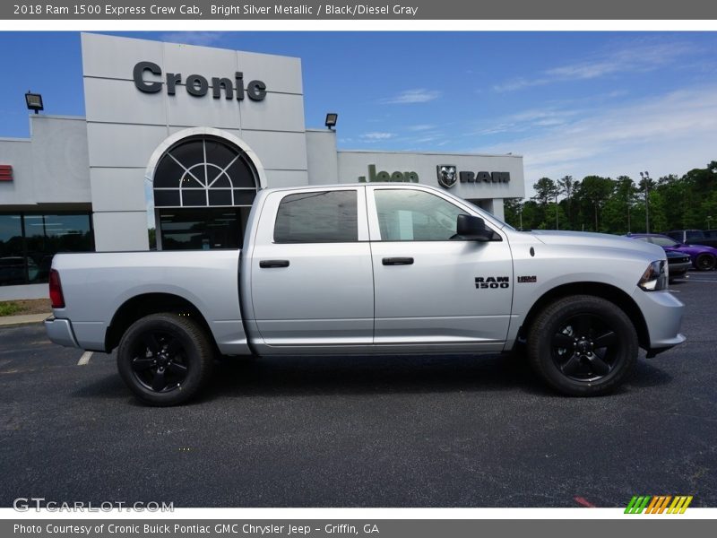 Bright Silver Metallic / Black/Diesel Gray 2018 Ram 1500 Express Crew Cab