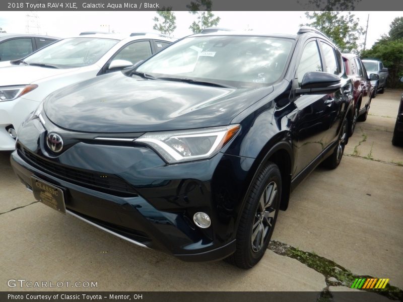 Galactic Aqua Mica / Black 2018 Toyota RAV4 XLE