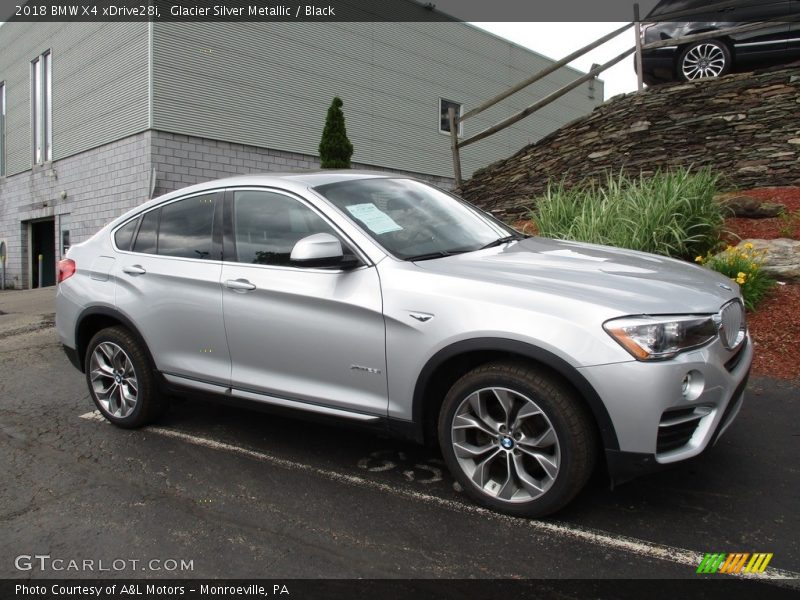 Glacier Silver Metallic / Black 2018 BMW X4 xDrive28i