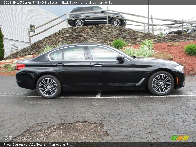 Black Sapphire Metallic / Ivory White 2018 BMW 5 Series 540i xDrive Sedan