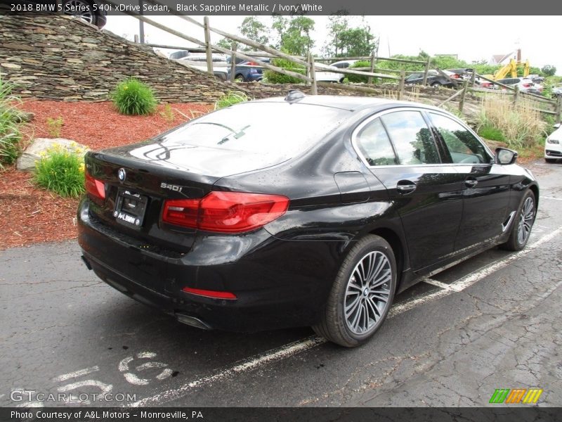 Black Sapphire Metallic / Ivory White 2018 BMW 5 Series 540i xDrive Sedan
