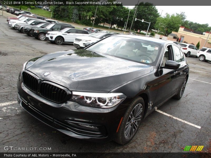 Black Sapphire Metallic / Ivory White 2018 BMW 5 Series 540i xDrive Sedan