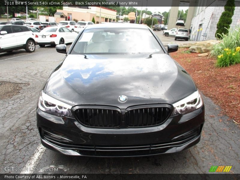 Black Sapphire Metallic / Ivory White 2018 BMW 5 Series 540i xDrive Sedan