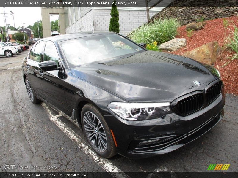 Black Sapphire Metallic / Ivory White 2018 BMW 5 Series 540i xDrive Sedan