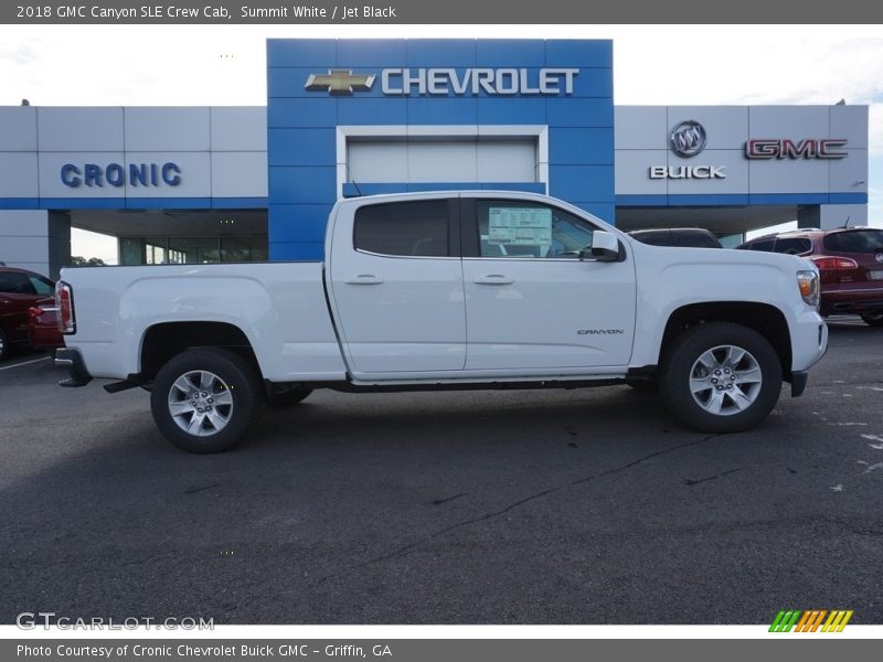 Summit White / Jet Black 2018 GMC Canyon SLE Crew Cab