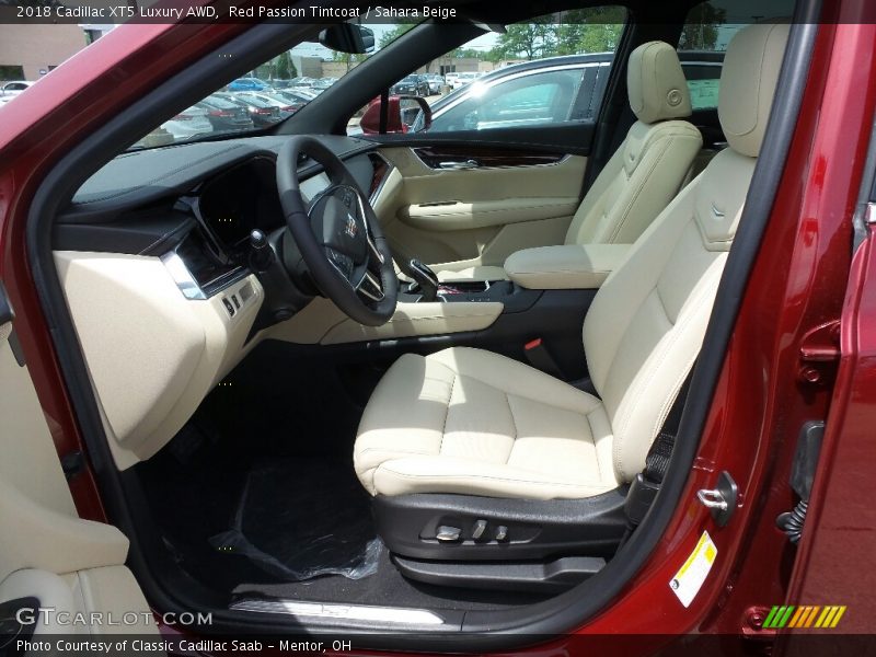 Red Passion Tintcoat / Sahara Beige 2018 Cadillac XT5 Luxury AWD